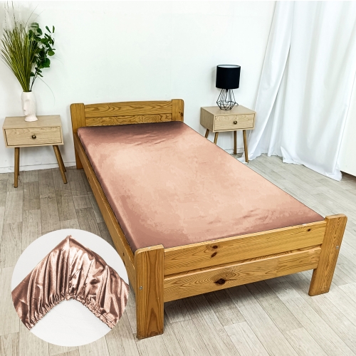 Prześcieradło Satynowe 90 z gumką- PUDROWY RÓŻ  Prześcieradło Satynowe 90 z gumką- granat prześcieradło satynowe atłas r